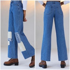 NWT PACSUN Eco Bandana Patch High Rise Baggy Jeans Size 24